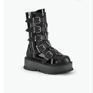 Demonia slacker-160 patent leather